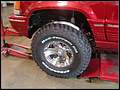 Perfect fit is the 33 inch BFG on the 5 inch lifted 1994 Grand Cherokee ZJ.